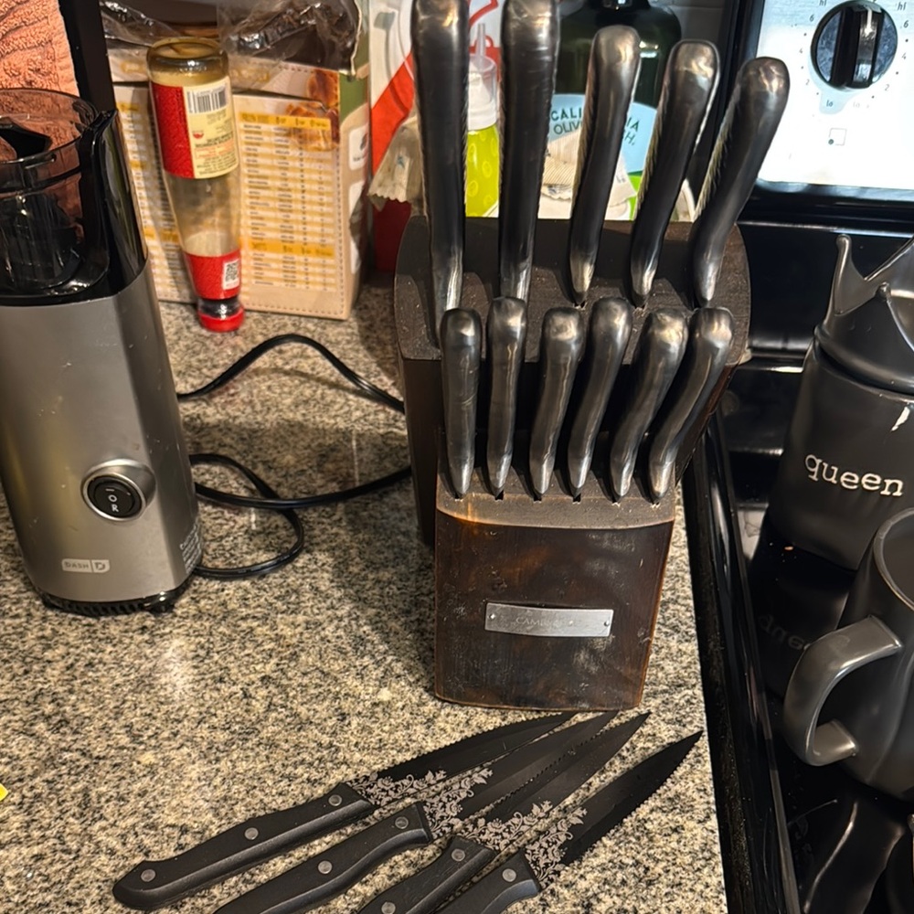 Stainless Steel Knife Set with Block